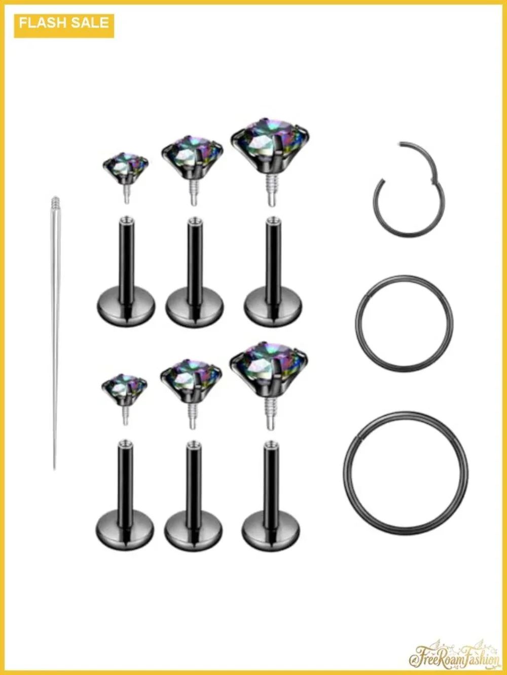 316L Surgical Steel Piercing Jewelry Set for Nose, Lip, Septum, Ear